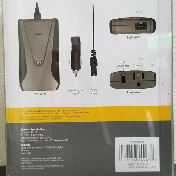 New Targus 100W Slim Power Inverter Auto‎ / Air - Picture 5 of 5